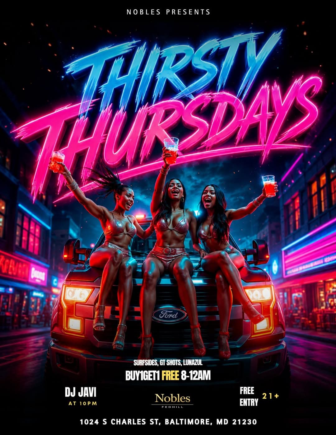 THIRSTY THURSDAYS AT NOBLES! ๐ฎโ๐จ๐๐พ๐๐พ flyer