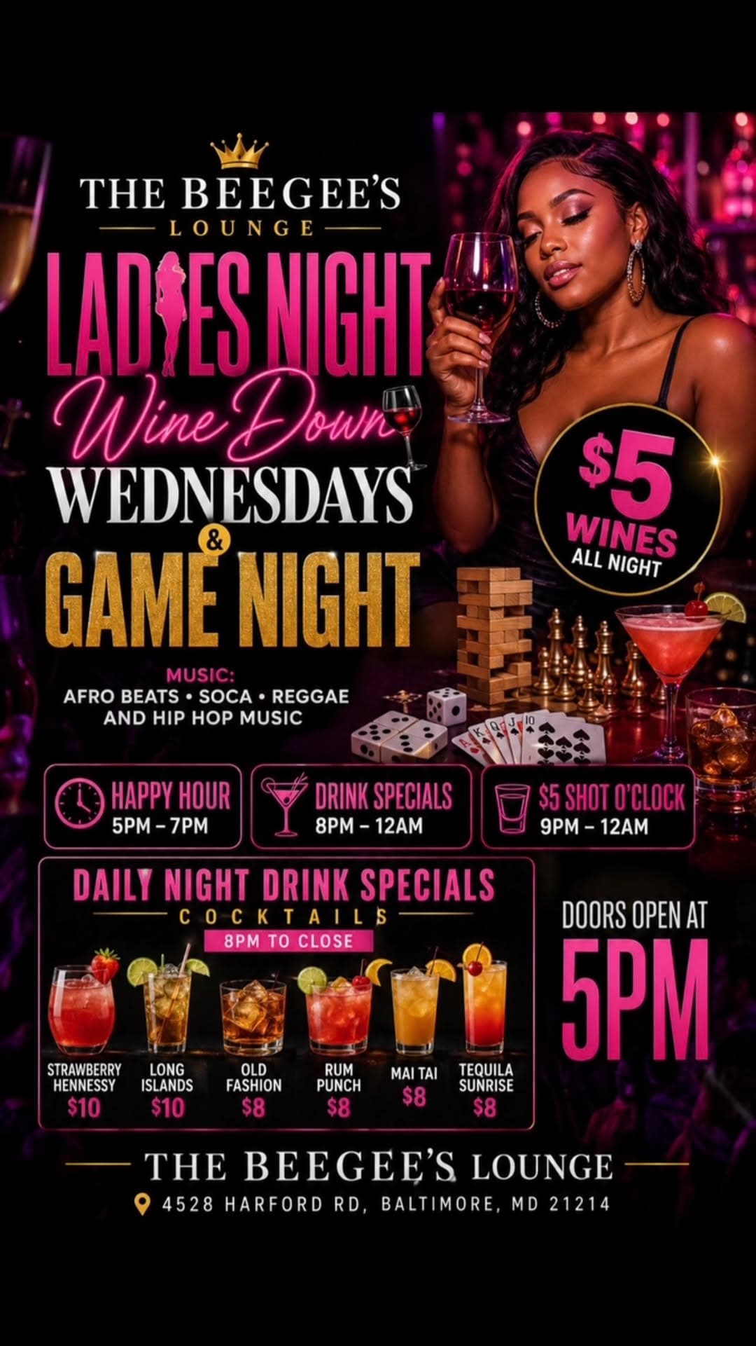 Wednesdays just got better at The Beegeeโs Restaurant & Lounge! flyer