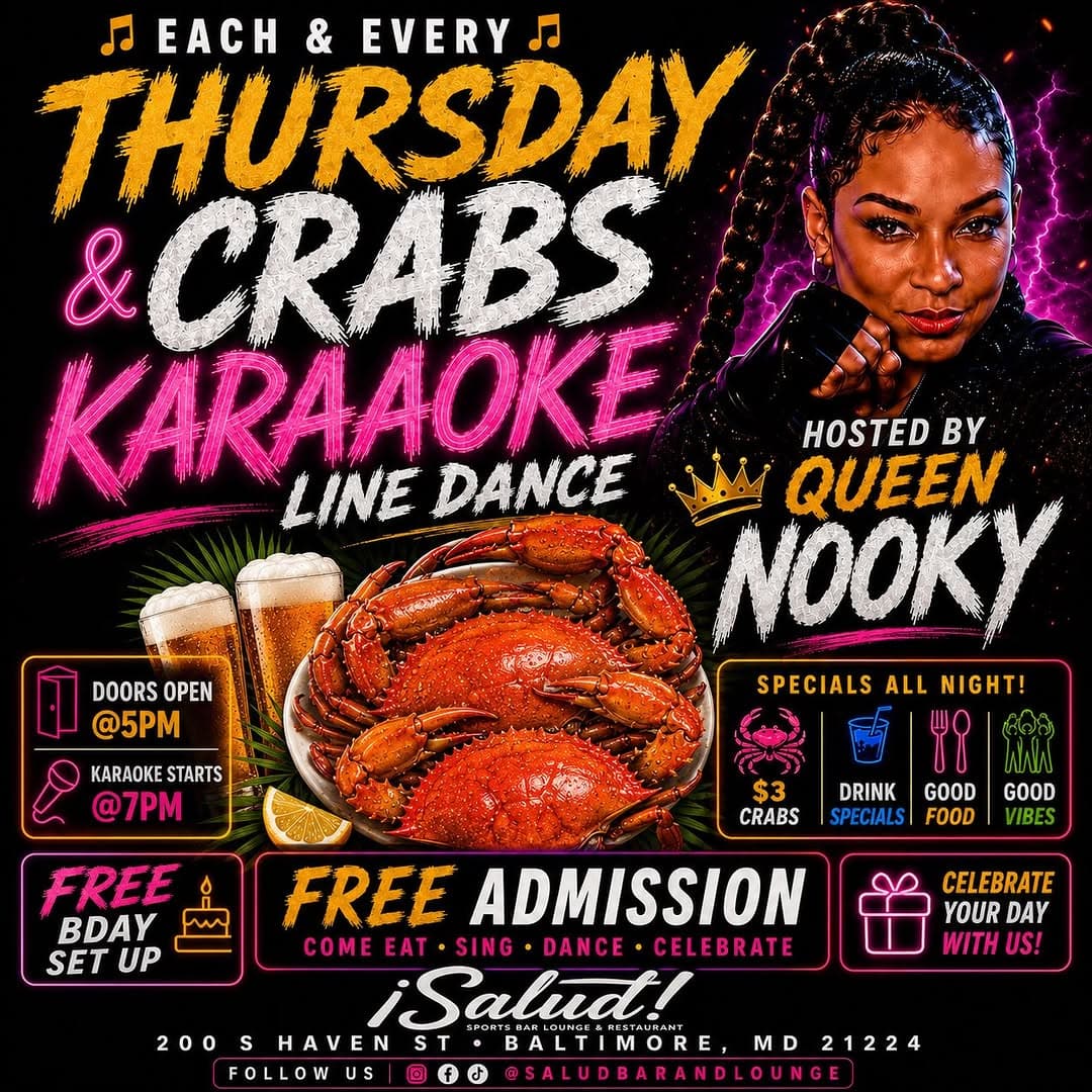 KARAOKE, CRABS & LINE DANCE ๐ถ flyer