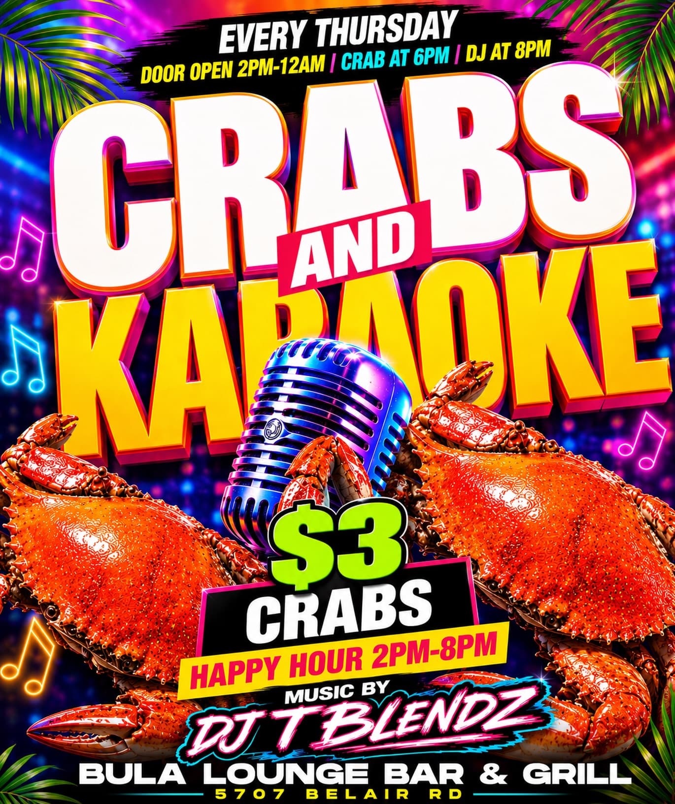 Crabs & Karaoke flyer
